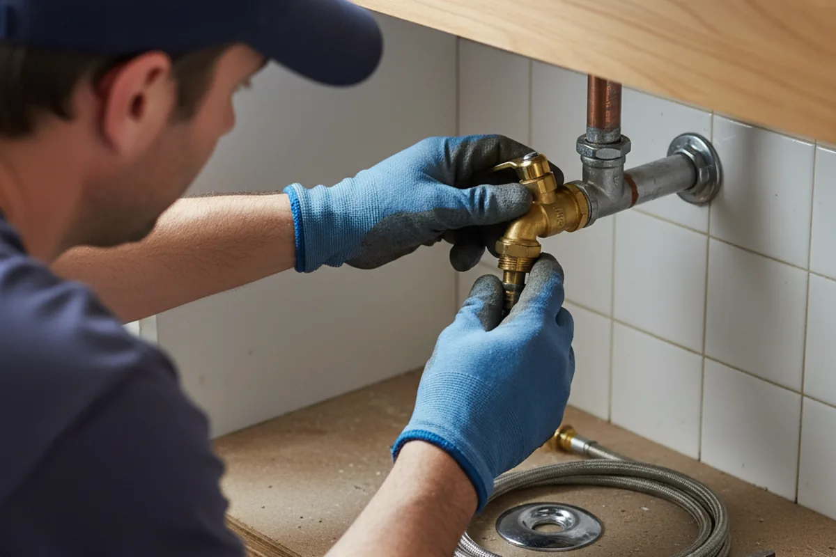Shutoff valve and fitting work during Well Pump Repair in California